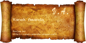 Vanek Amanda névjegykártya